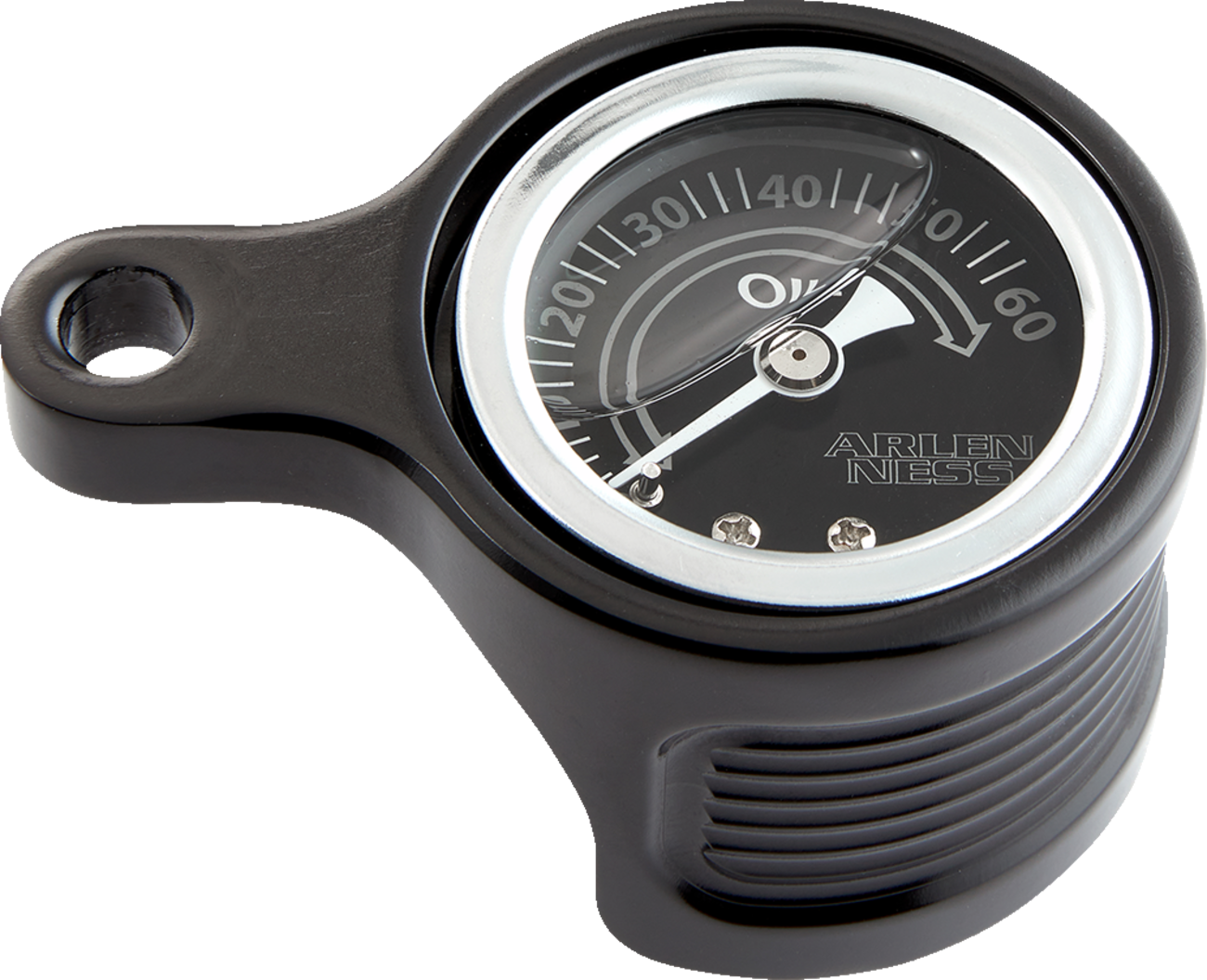 Arlen ness Oil Pressure Gauge Kit - Method® - Black Anodized Harley Davidson