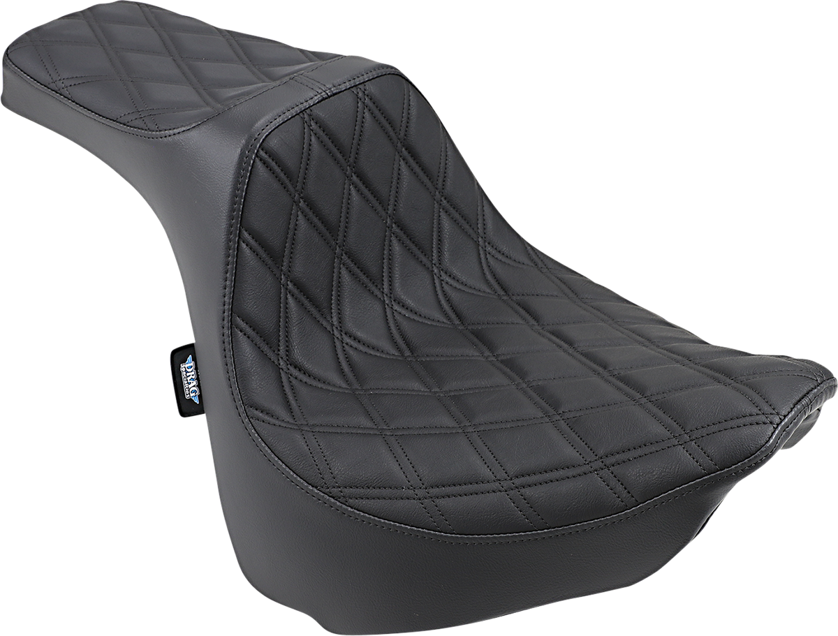 Drag specialties seats Predator III Seat - Double Diamond - Black Stitched - FXFB/S '18-'22 2018-2021 Harley Davidson FXFBS Fat Bob 114 / 2022-2022 Harley Davidson FXBBS Street Bob 114 / 2018-2019 Harley Davidson FXFB Fat Bob 107