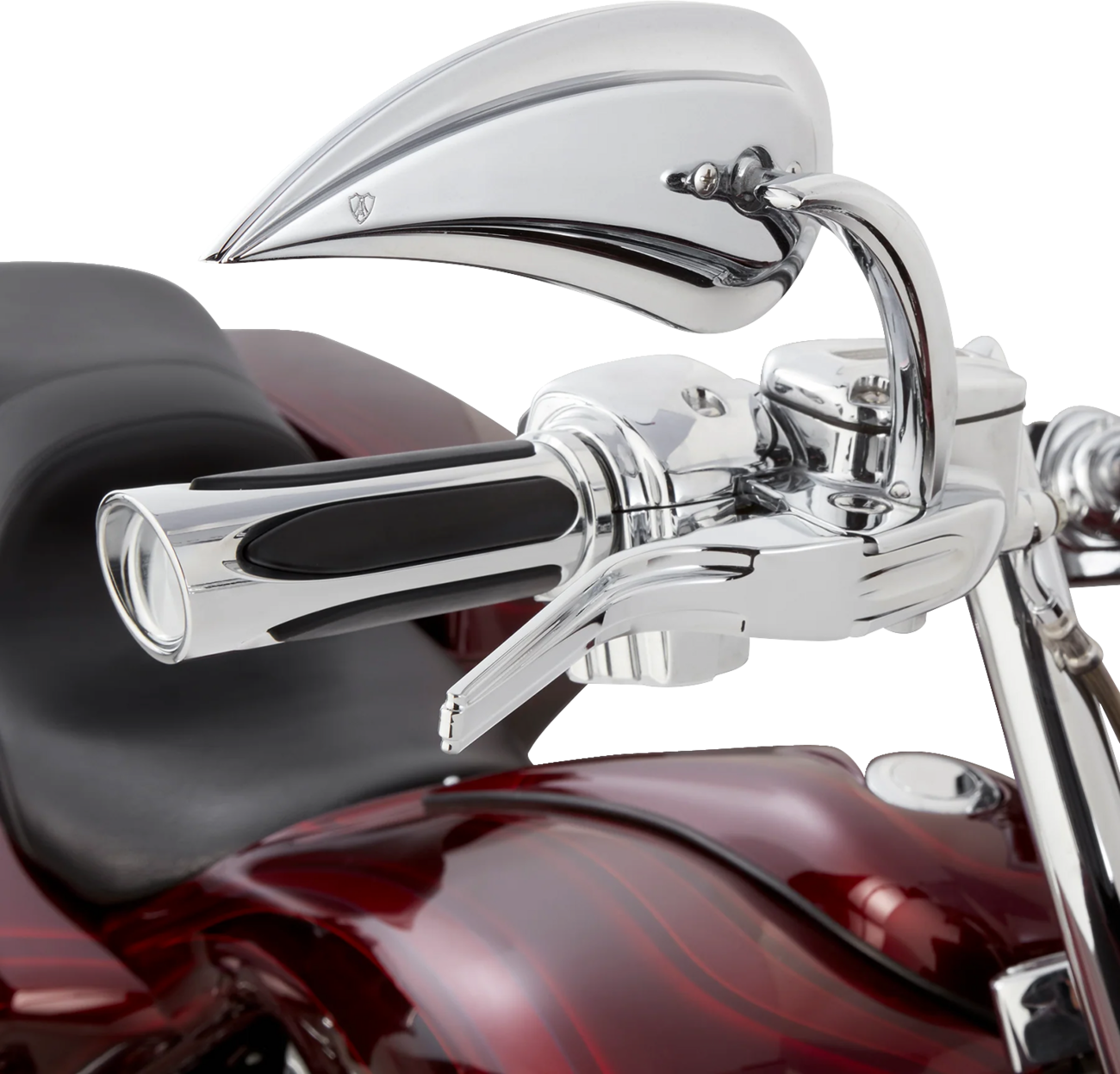 Arlen ness Deep Cut Comfort Series Grips - TBW - Chrome Harley Davidson