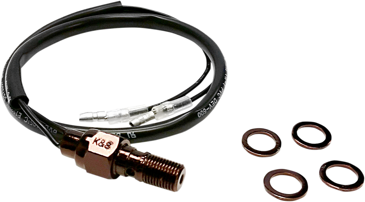 K&s technologies Hydraulic Brake Light Switch - 1.25 mm - Black