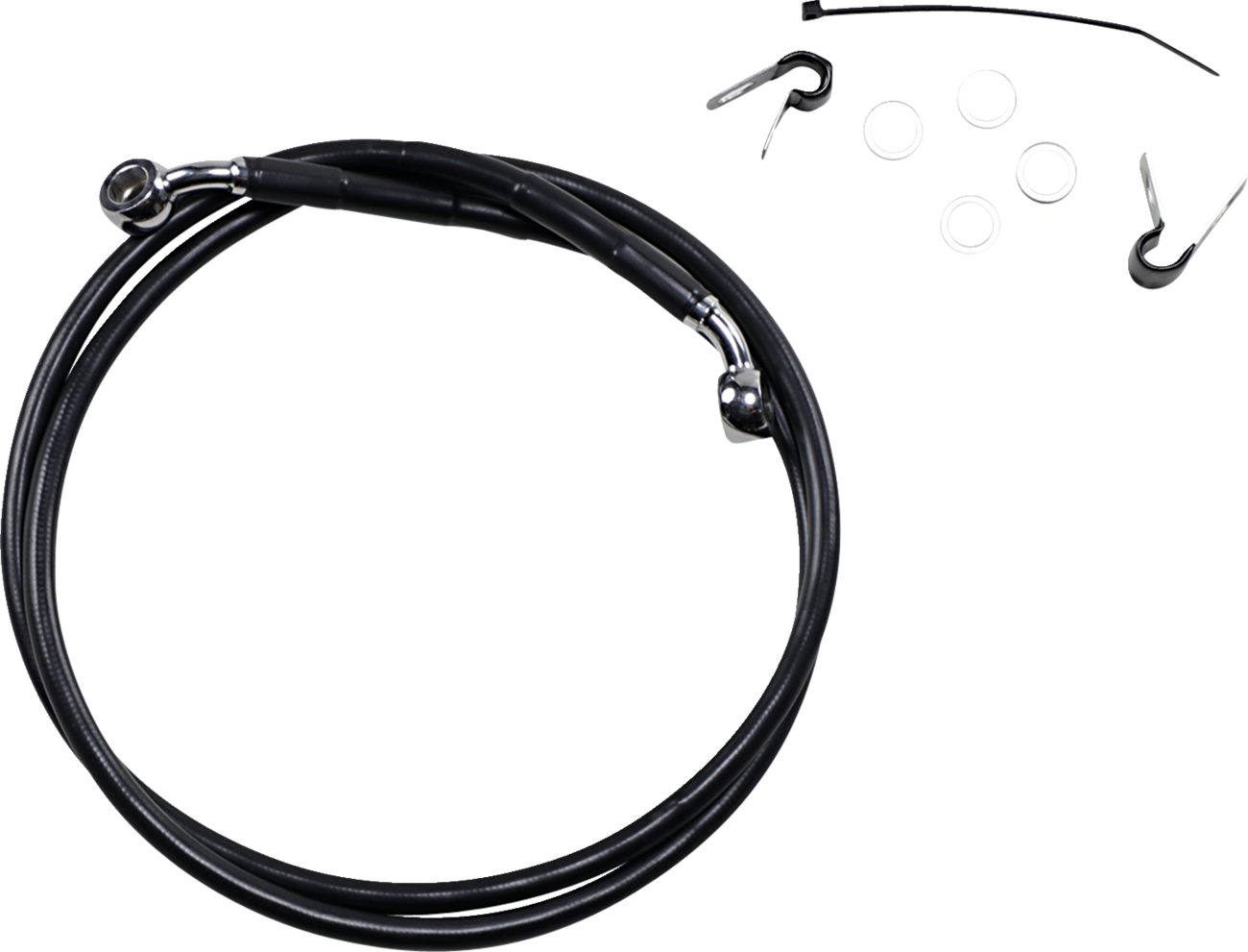 Drag specialties Brake Line - Front - Black - +10" - XL Harley Davidson
