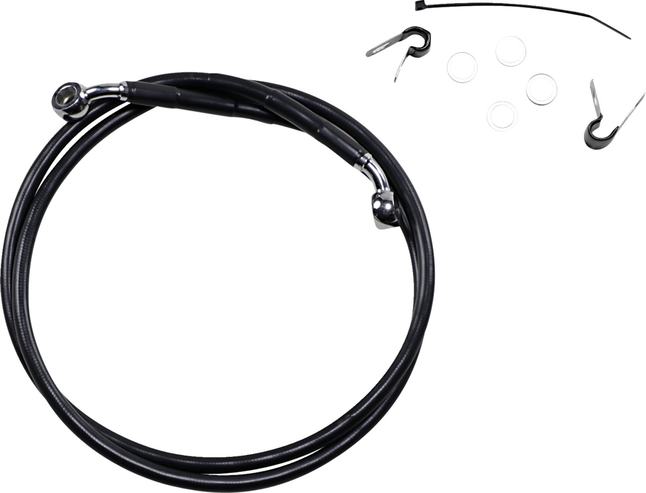 Drag Specialties Extended Length Black Vinyl Brake Line Kit