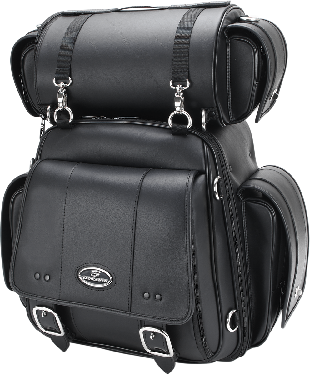 SADDLEMEN Sissy Bar Bag with Roll Bag