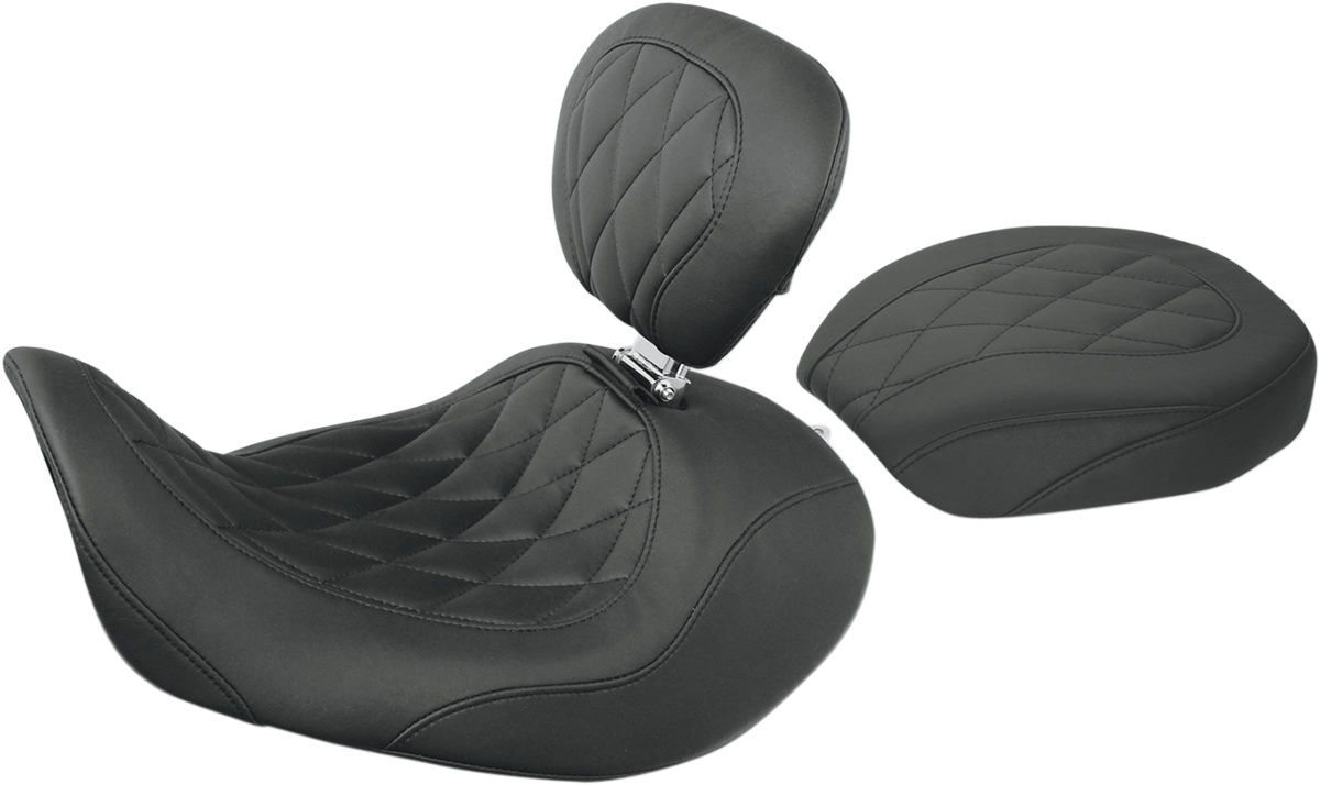 Mustang Wide Tripper Smooth Solo Seat For Harley Dyna 2006-2017