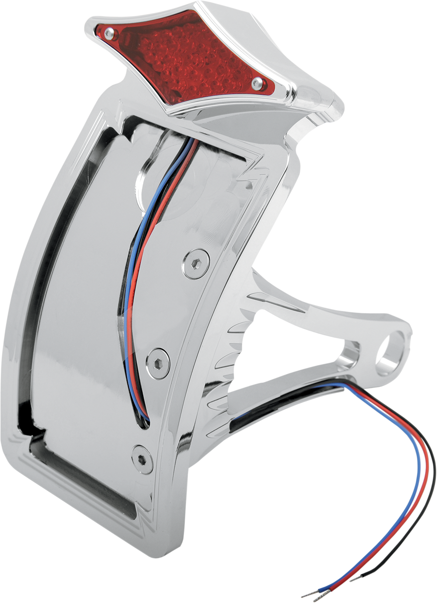 Drag Specialties Side Mount Diamond LED Taillight and License Plate Mount