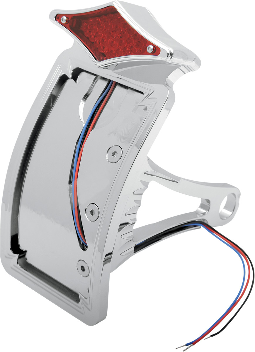 Drag Specialties Side Mount Diamond LED Taillight and License Plate Mount