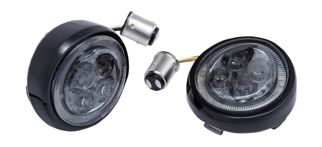 Ciro Fang LED Front Bullet Turn Signal Inserts For Harley 2000-2025