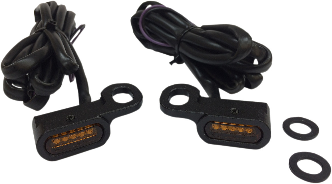 Drag specialties LED Handlebar Marker Lights - Hydraulic Clutch - Black/Amber Harley Davidson