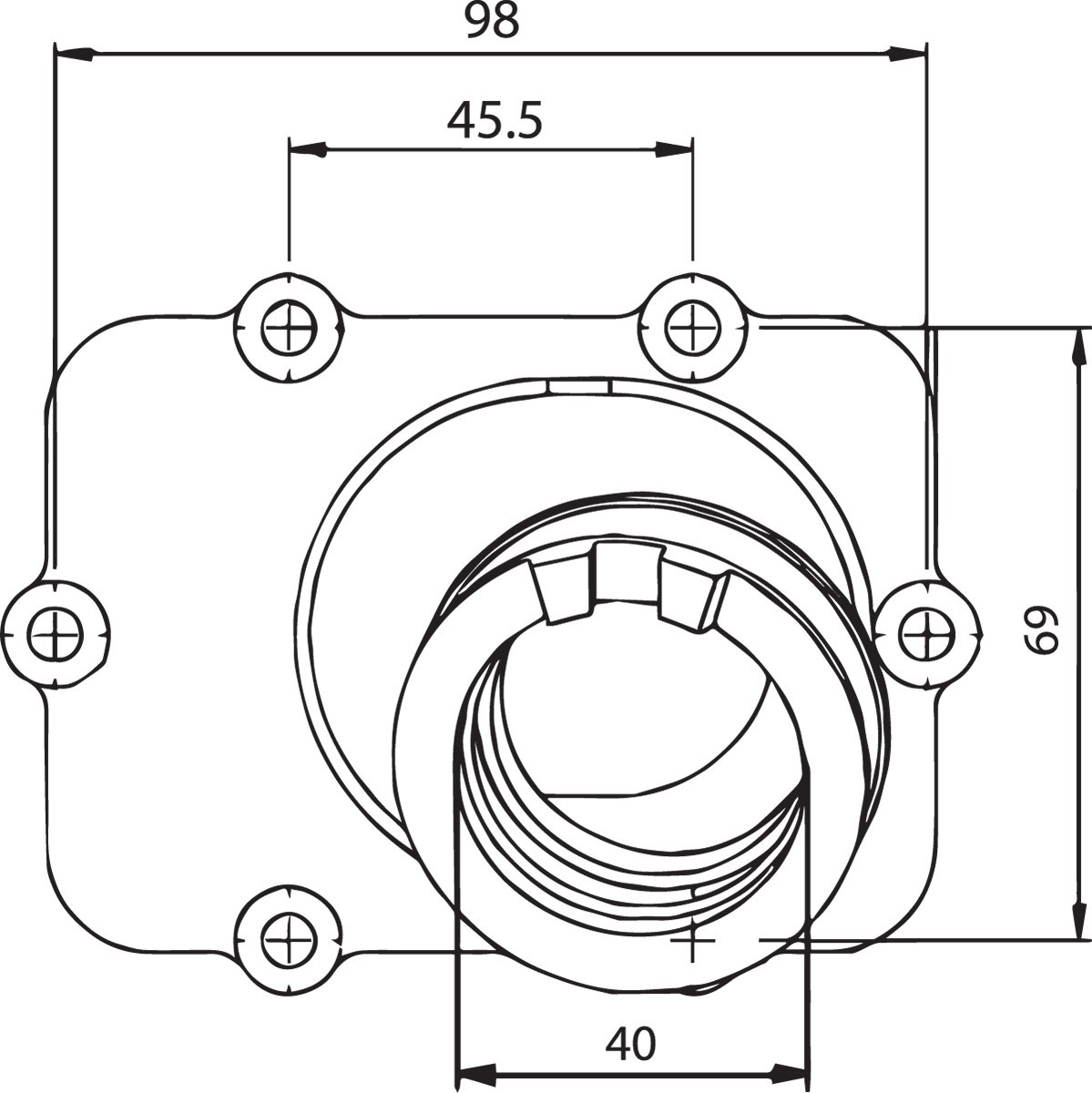 Kimpex Carburetor Mounting Flange - Ski-Doo