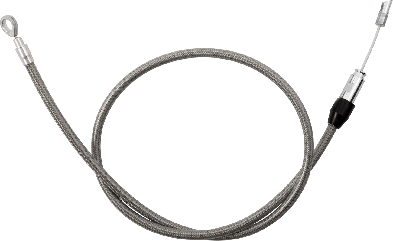 Drag specialties Quick Connect Clutch Cable - Upper - 46" - Stainless Steel Harley Davidson