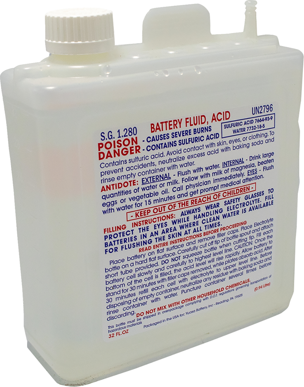 Yuasa Battery Acid - 32 oz.