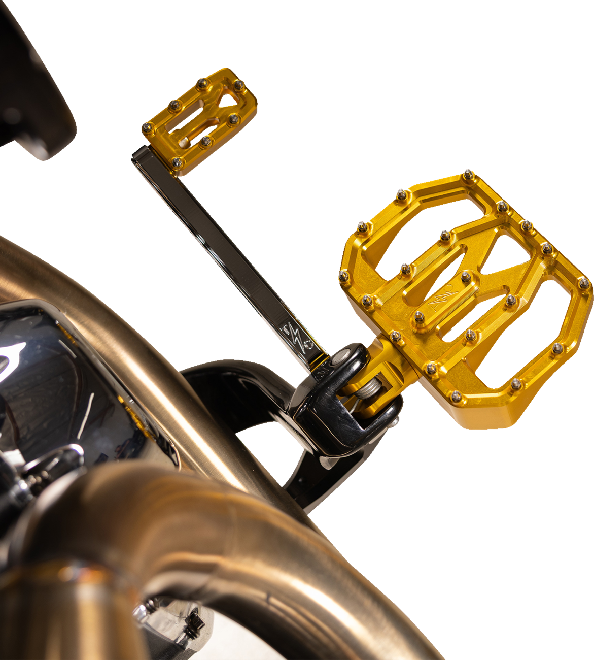 Thrashin supply co. Mini Aggressor Floorboards - Gold - Rear Harley Davidson