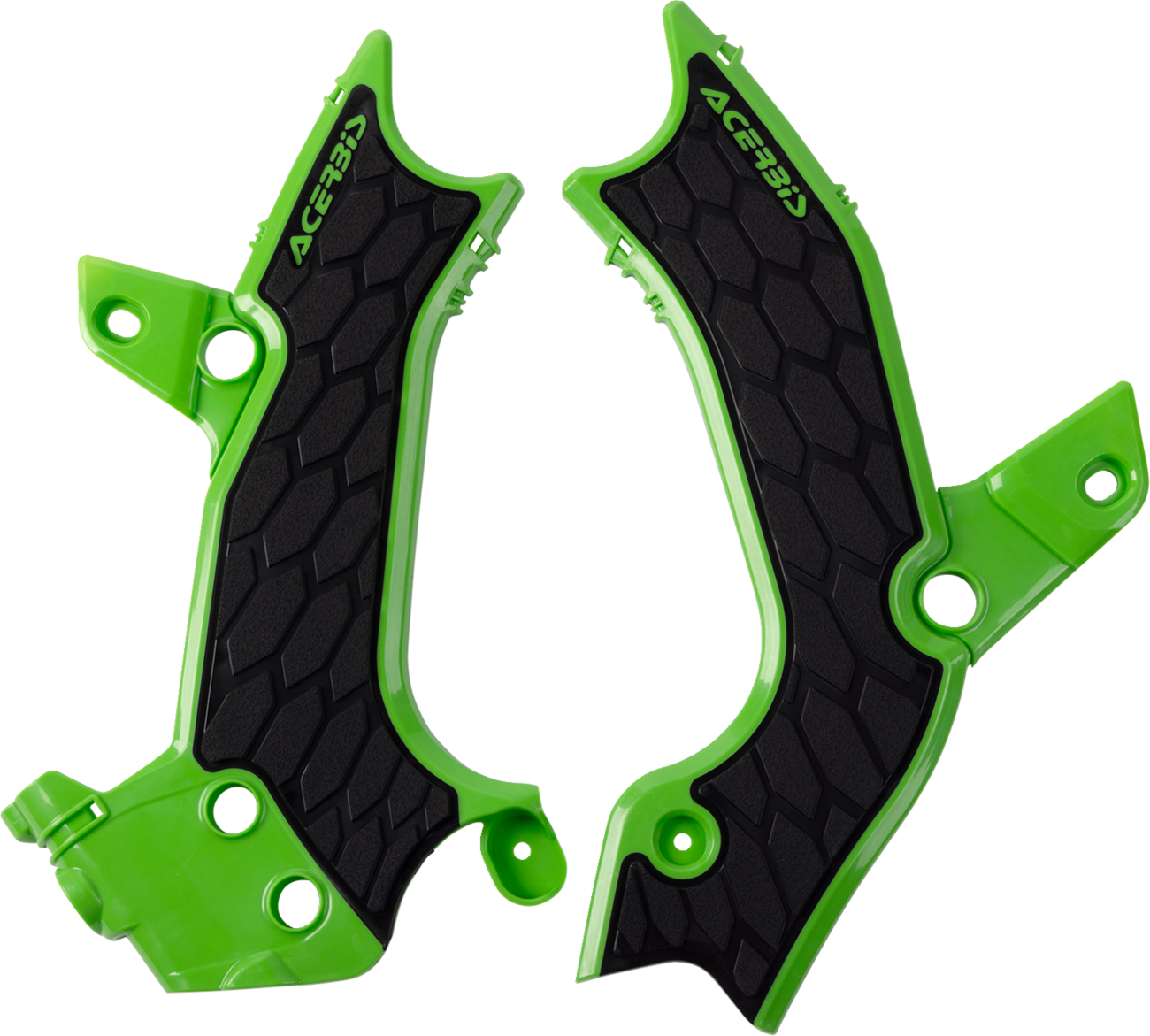 Acerbis X-Grip Frame Guards - Green/Black - KX 250/X/450 2025-2025 Kawasaki KX250 / 2024-2025 Kawasaki KX450 / 2025-2025 Kawasaki KX250X