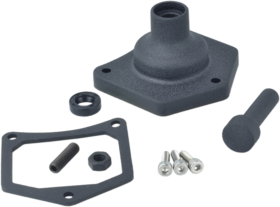 Drag specialties End Cover - Solenoid/Starter Button - Black Wrinkle