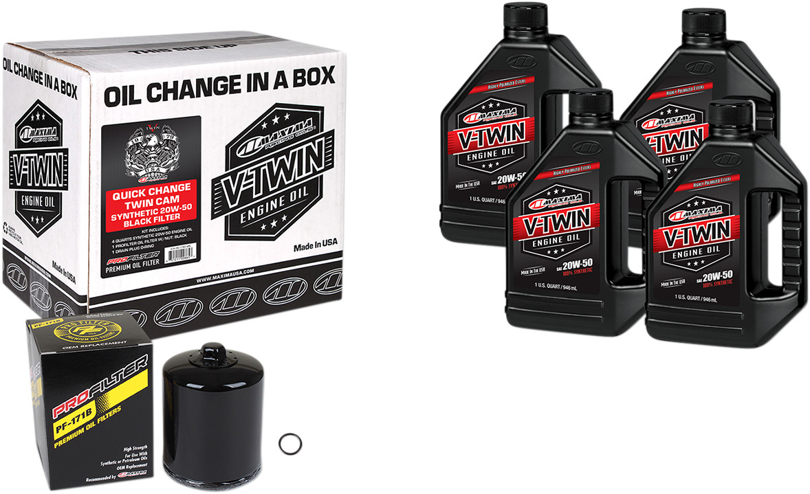 Maxima V-Twin Synthetic Oil Change Kit For Harley Twin Cam 1999-2017