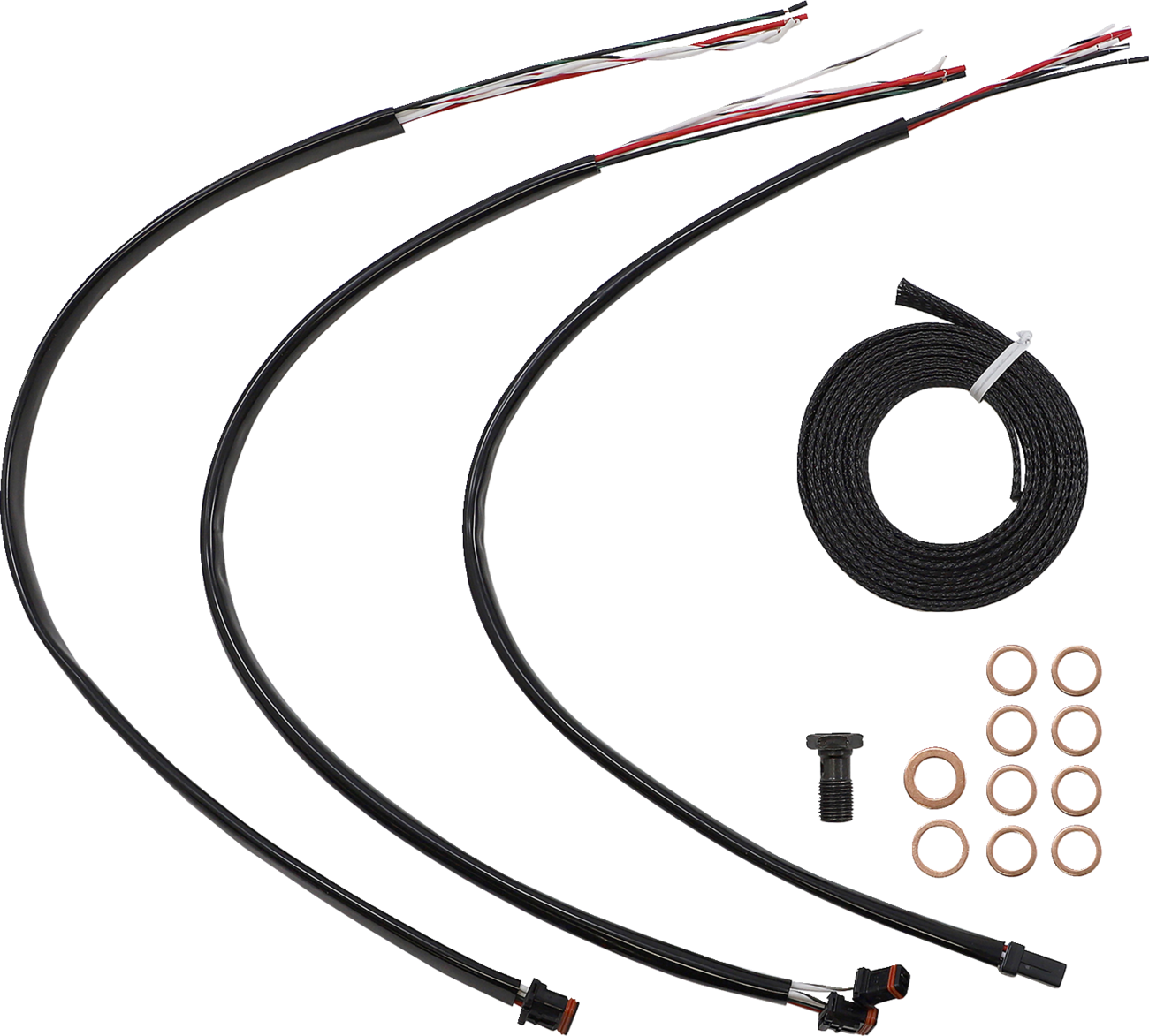 La choppers Complete Midnight Braided Cable Kit - 12"-14" Handlebars - ABS - '21-'22 Touring Harley Davidson