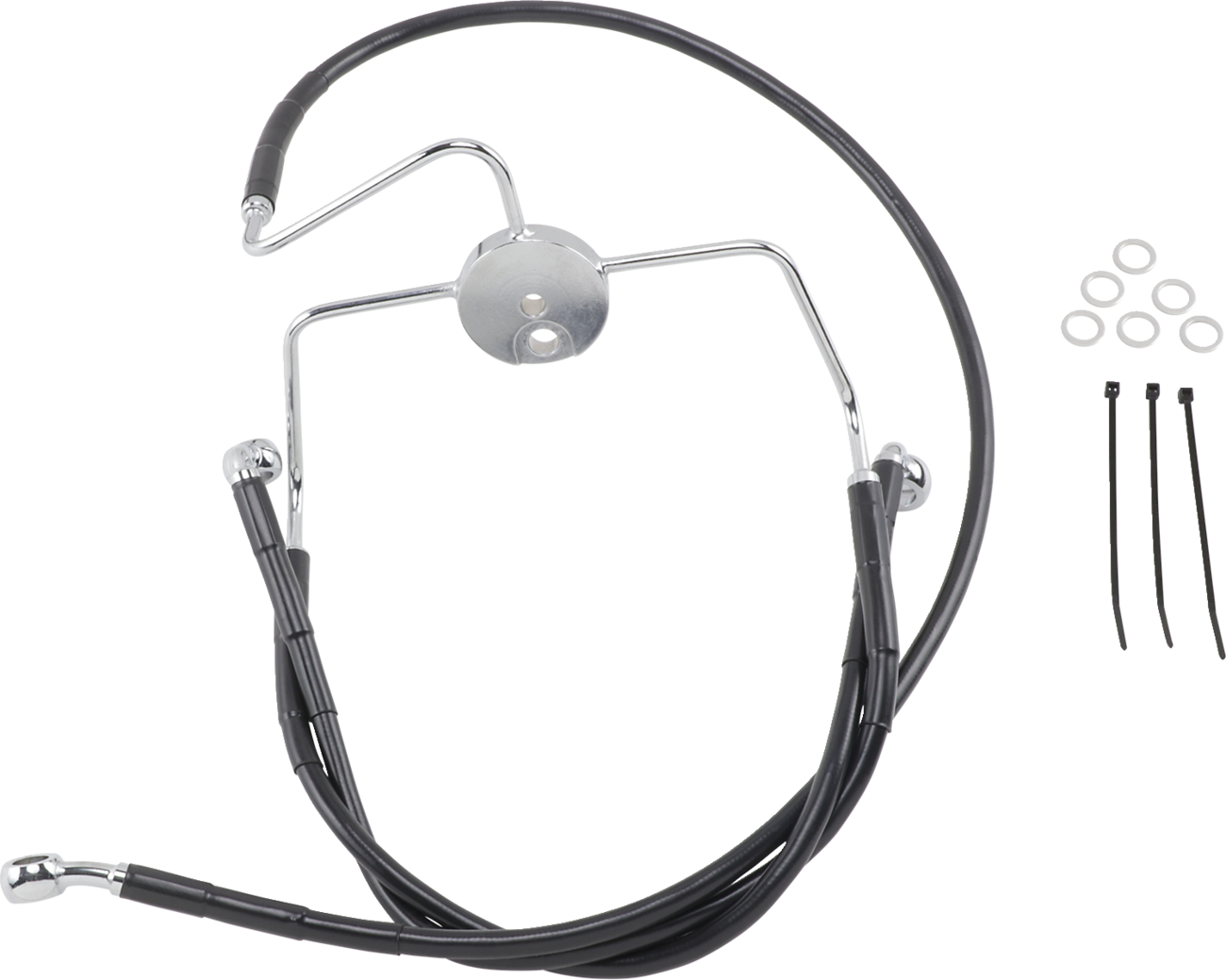 Drag specialties Brake Line - Front - Black - +6" Harley Davidson