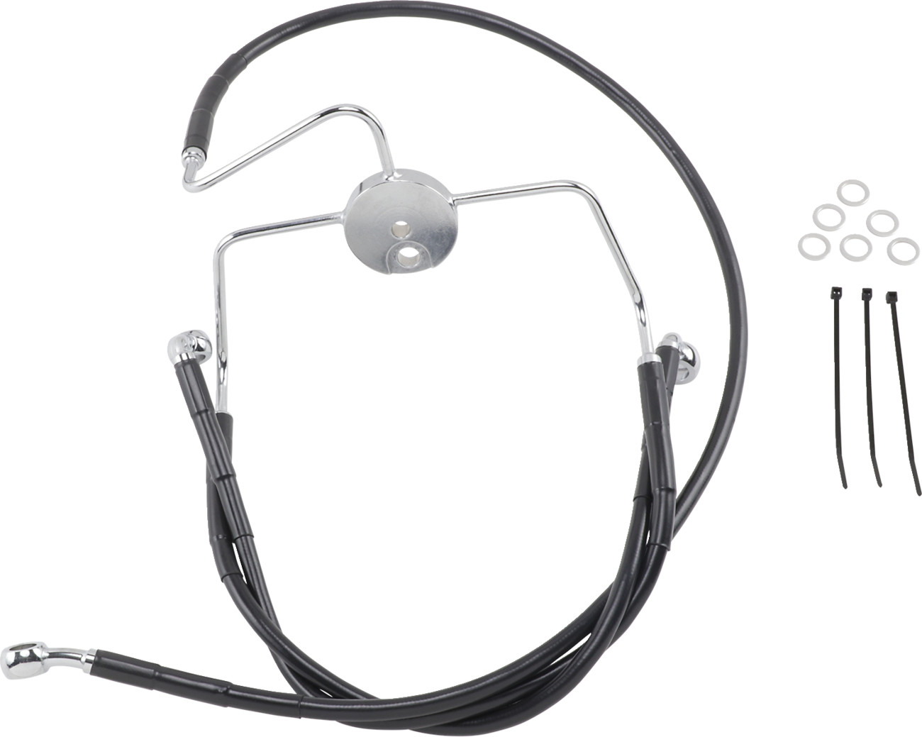 Drag Specialties Extended Length Black Vinyl Brake Line Kit