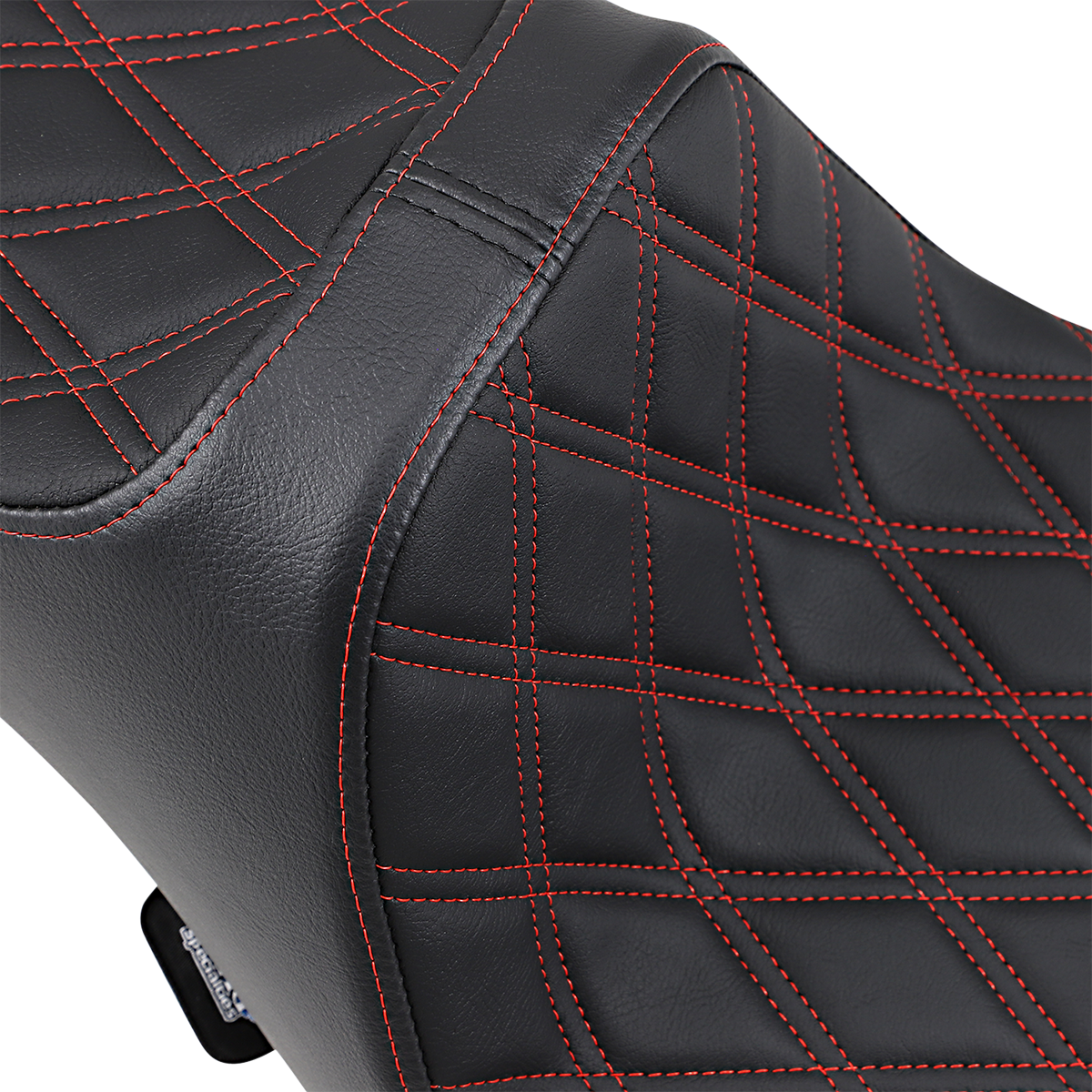 Drag specialties seats Predator III Seat - Extended Reach - Double Diamond - Red Stitched - FL '08-'23 Harley Davidson