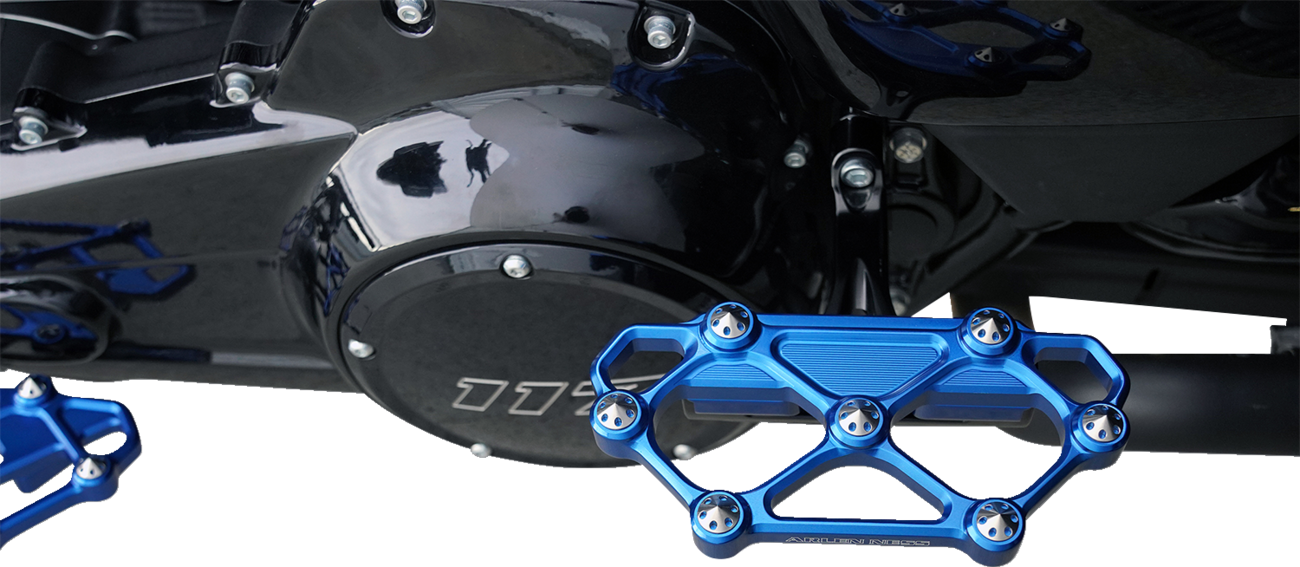 Arlen ness Diamond Floorboards - Passenger - Blue Harley Davidson