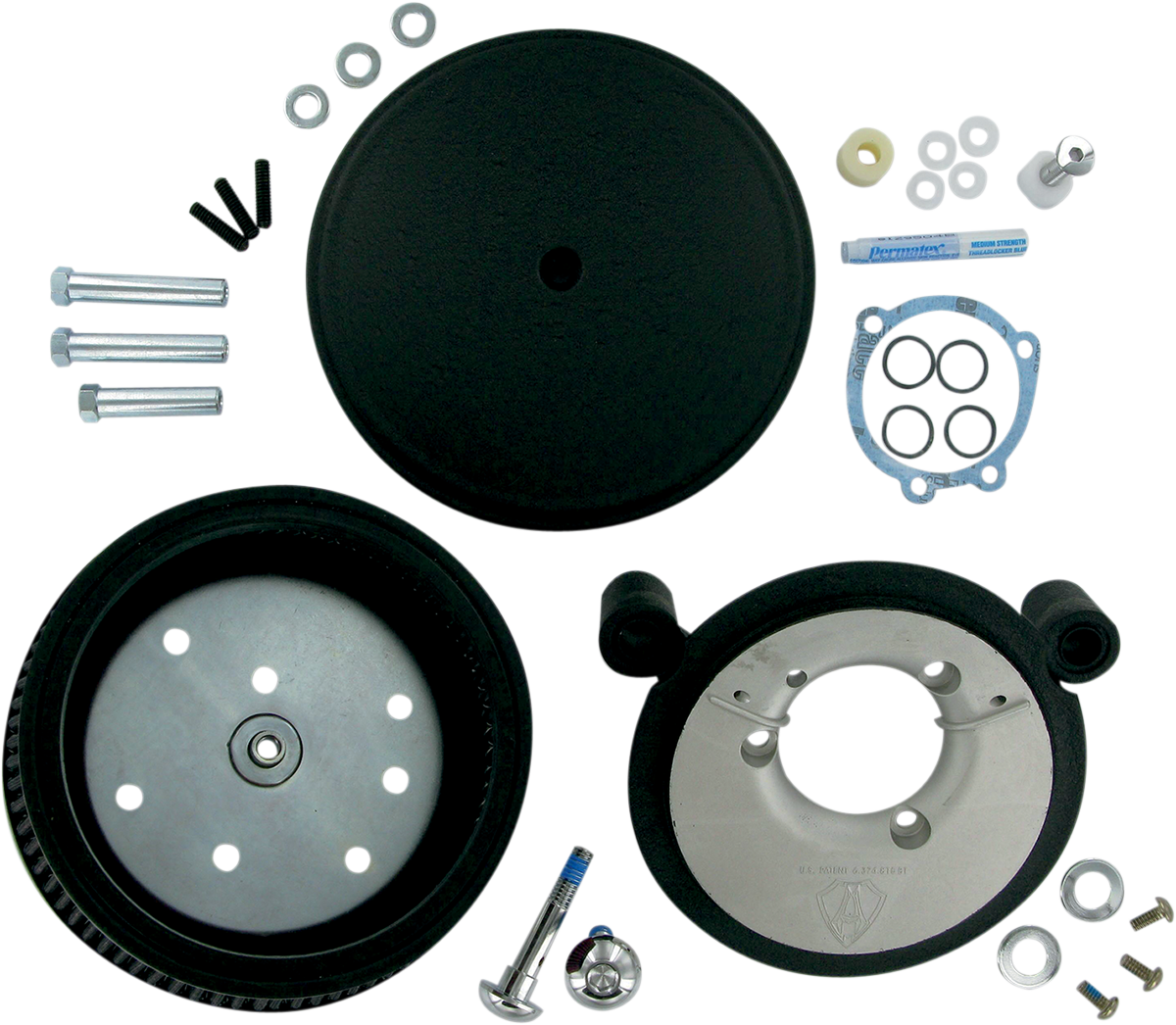 Arlen Ness Big Sucker Stage II Air Filter Kit Wrinkle Black 18-820 Harley