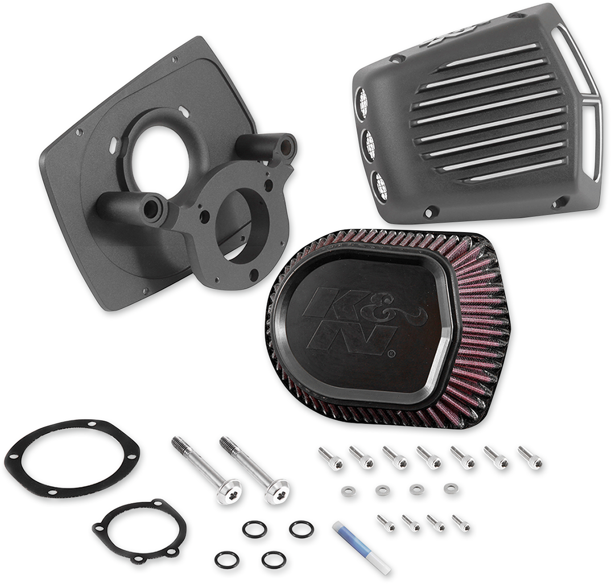 K&N Black Street Metal Fuel Air Cleaner Kit 0817 Harley Dyna Touring