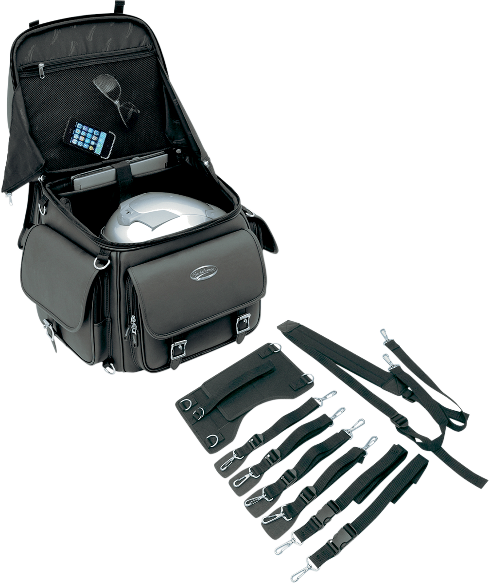 SADDLEMEN BR3400EX Combination Backrest, Backseat, and Sissy Bar Bag