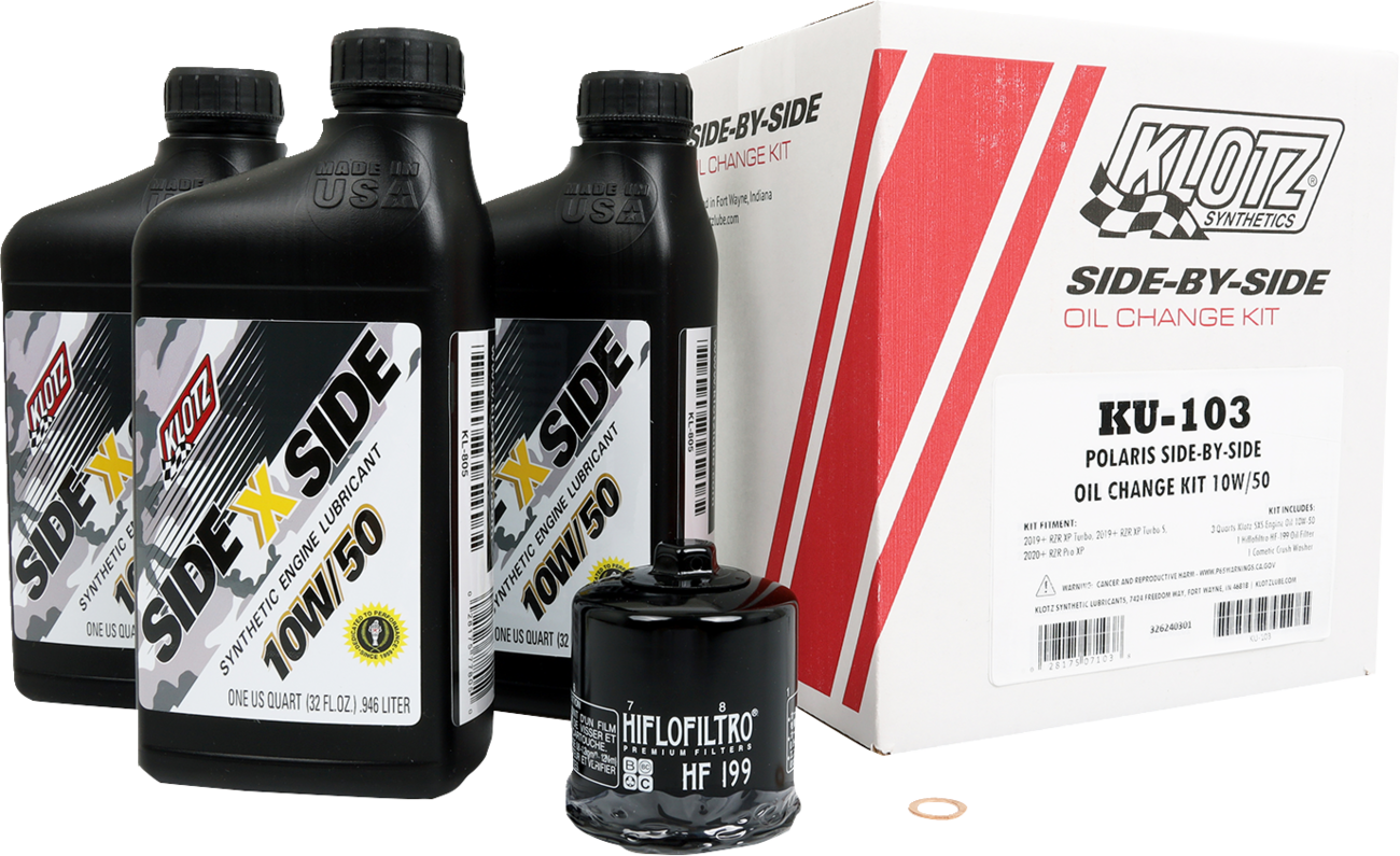 Klotz Side By Side Oil Change Kit With Oil Filter Polaris RZR Turbo / Pro XP 2019-2024