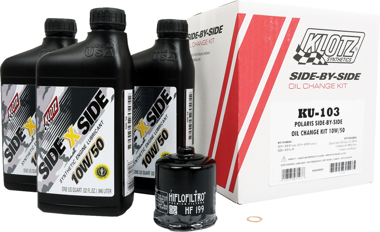 Klotz Side By Side Oil Change Kit With Oil Filter Polaris RZR Turbo / Pro XP 2019-2024