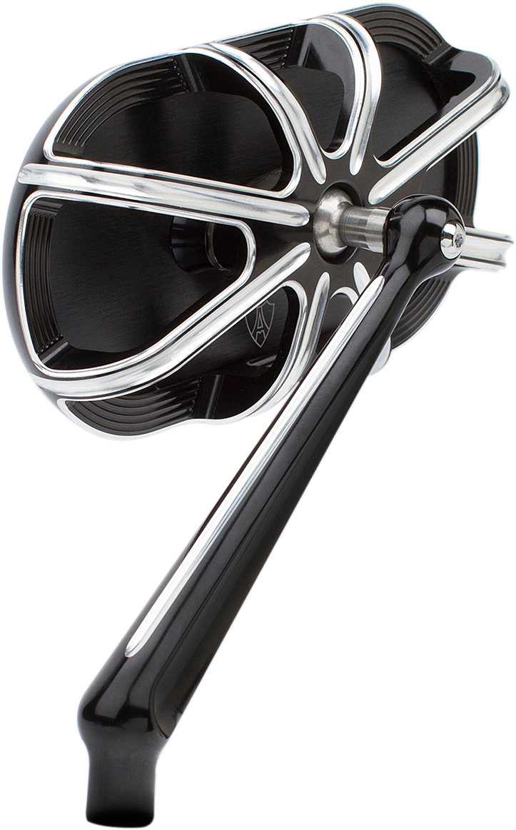 Arlen Ness Black Chrome 10 Gauge Screw in Left Side Motorcycle Convex Mirror