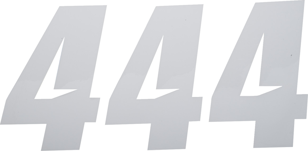 D'cor visuals Slash Number Plate - #4 - White - 7"