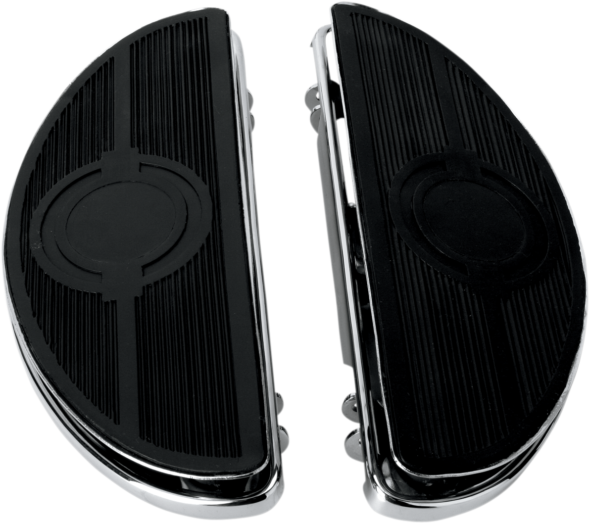 Drag specialties Half-Moon Floorboard - w/ Vibration Inserts - Chrome - FL Harley Davidson