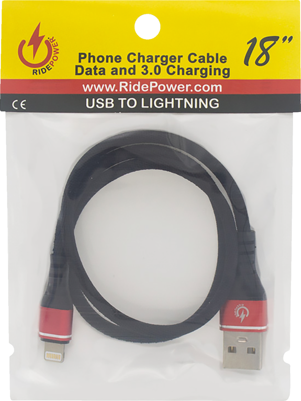 RidePower Male USB-C To Lightning Phone Charging Cable