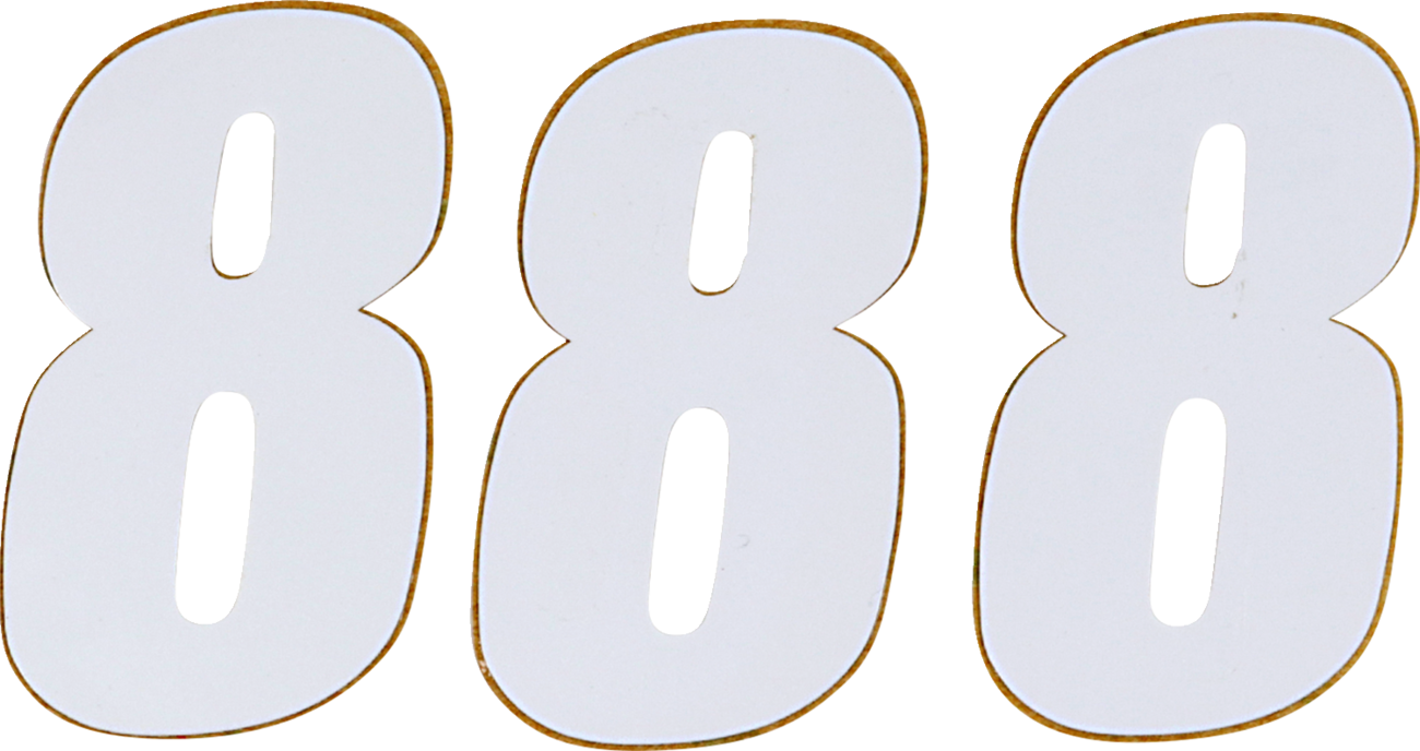 D'cor visuals SX Plate Number - #8 - White - 4"