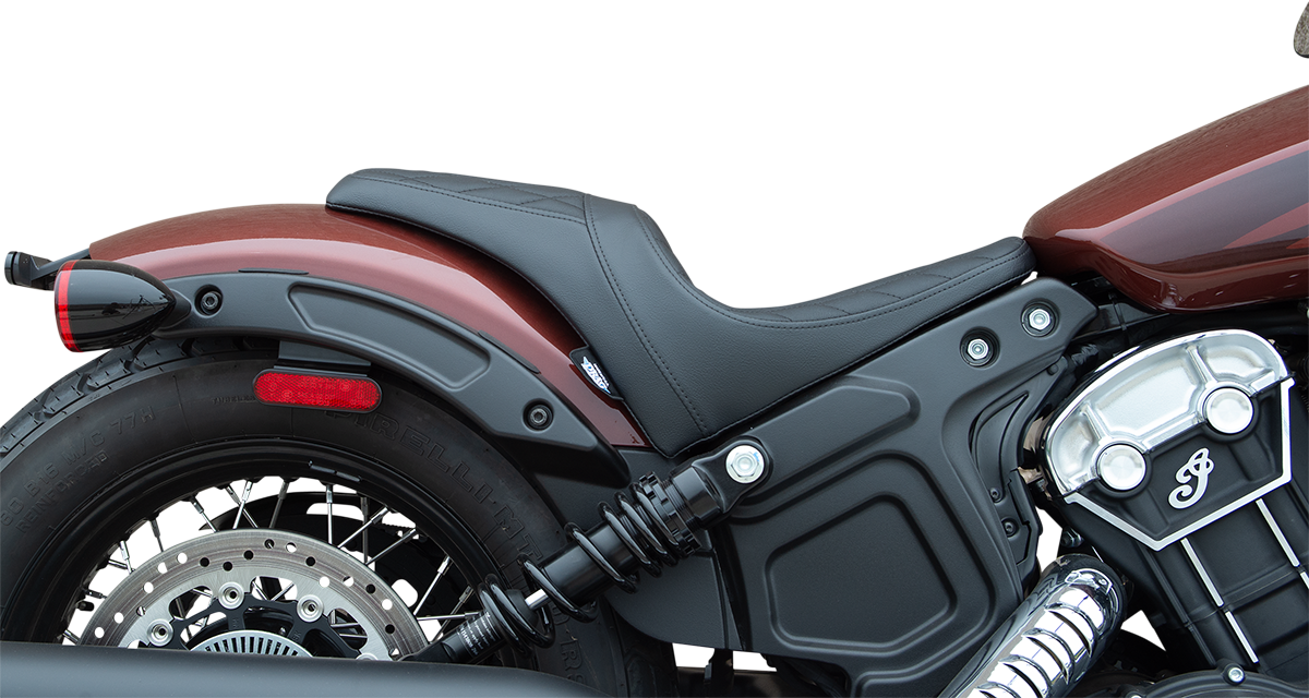 Drag specialties seats 3/4 Solo Seat - Black - Diamond Stitch - '18-'22 Scout Bobber 2018-2022 Indian Scout Bobber