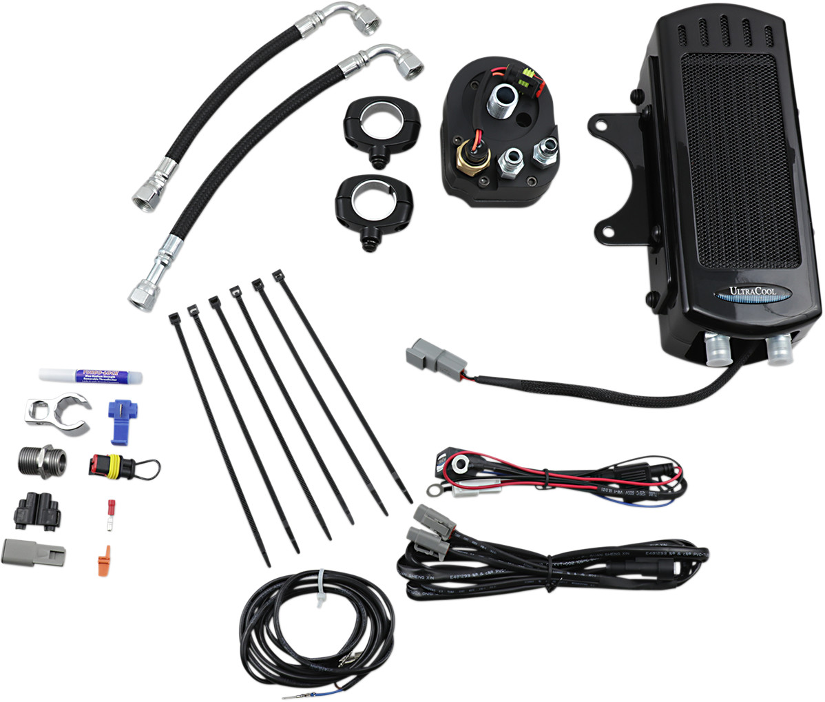 UltraCool Side Mount Oil Cooler Kit For Harley Softail 1985-2017