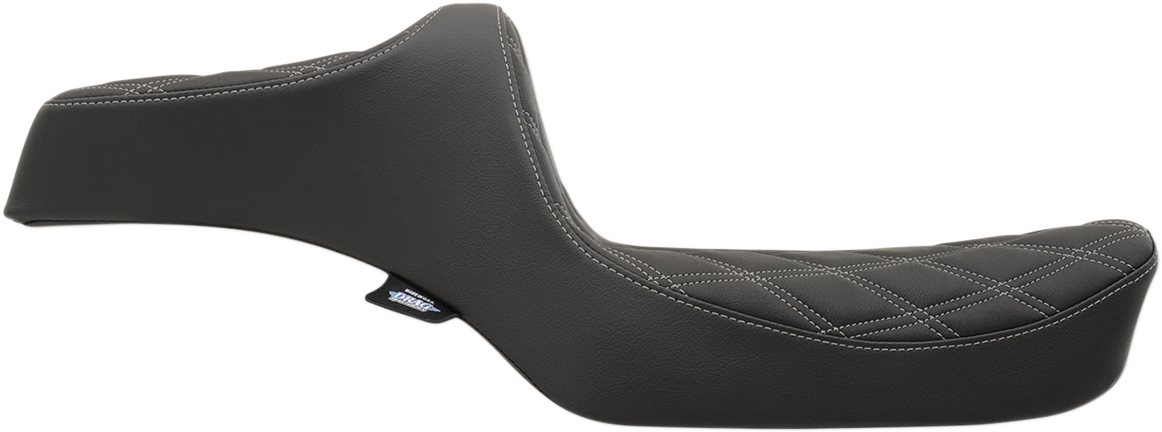 Drag specialties seats Predator III Seat - Double Diamond - Silver Stitching - XL '82-'03 Harley Davidson