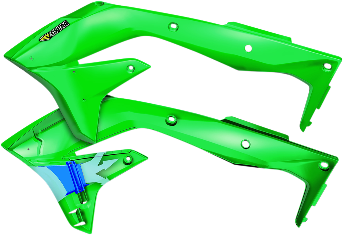 Cycra PowerFlow Shrouds - Fluorescent Green 2016-2018 Kawasaki KX450F