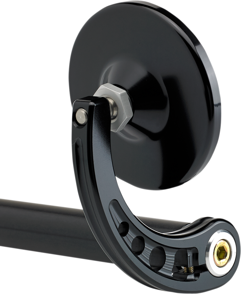 Joker machine Mirror - Bar End/Side View - Round - Black - Curved - 3-1/4"