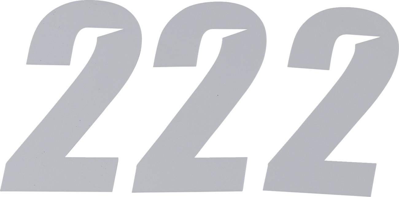 D'cor visuals Slash Number Plate - #2 - White - 6"