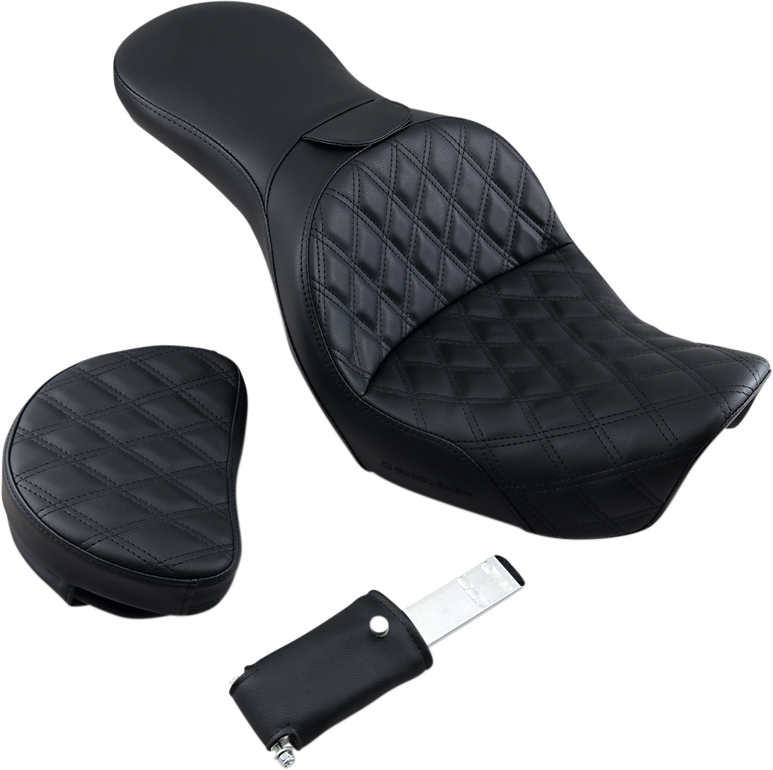 Saddlemen Explorer LS Lattice Stitch Seat For Harley Dyna 2006-2017