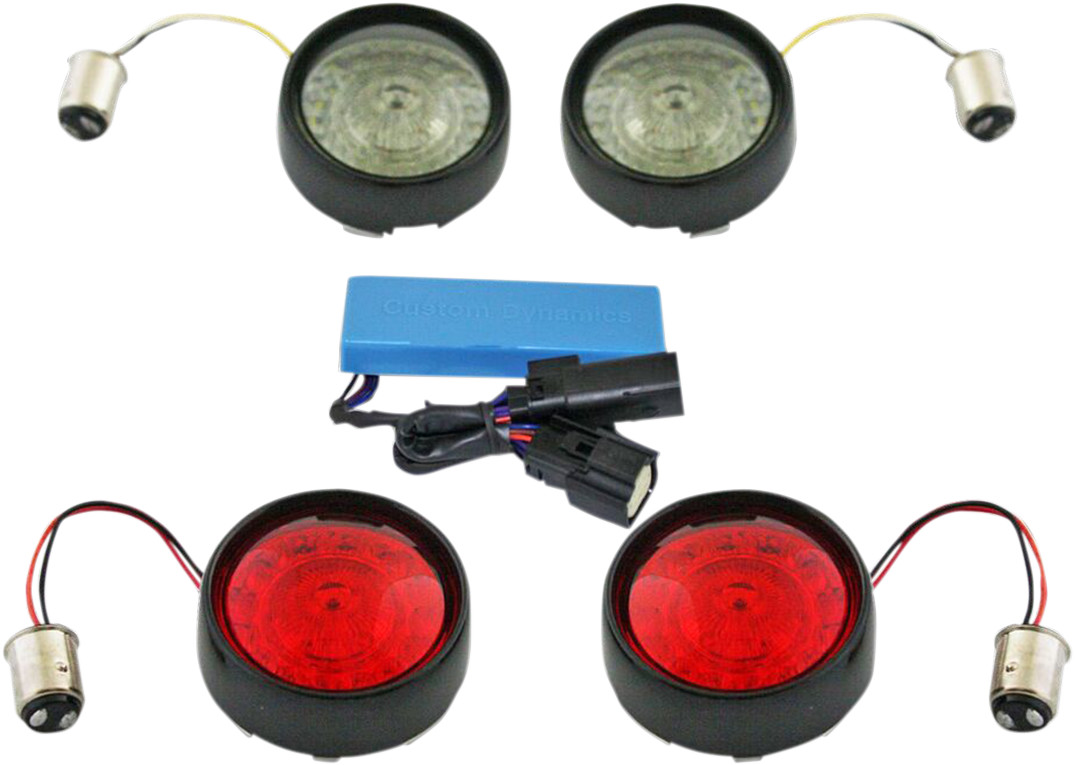 Complete Front & Rear Turn Signal Conversion Kit with Bullet Bezel Lenses