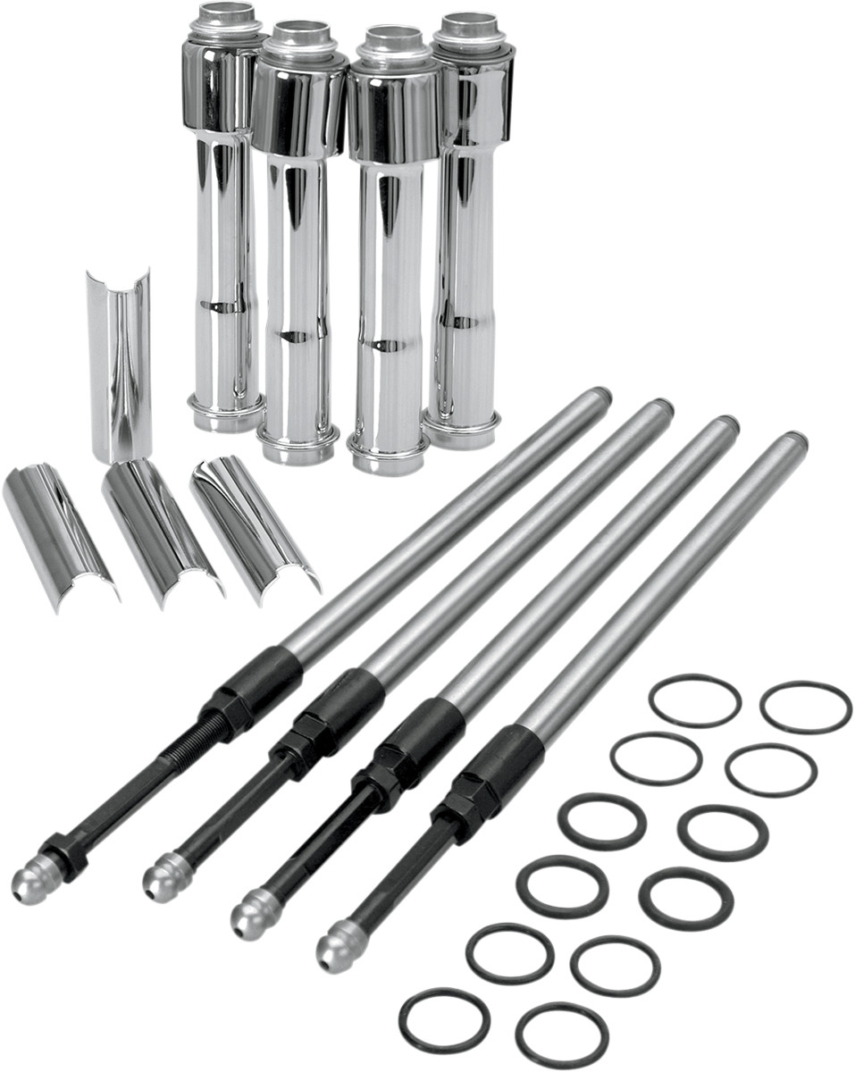 S&S CYCLE Quickee Pushrod Kit with Chrome Covers