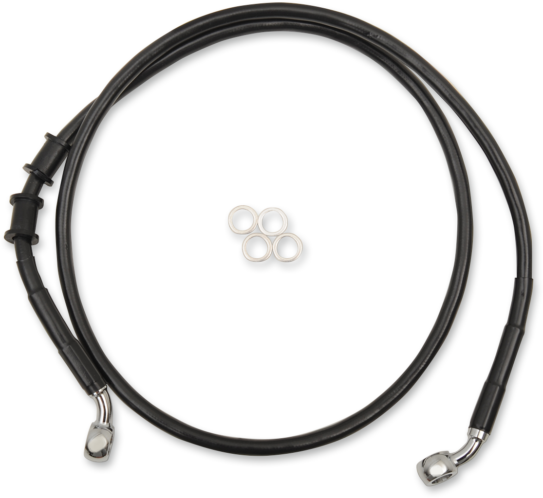 Drag specialties Brake Line - Front - +8" - Black - XL 2014-2017 Harley Davidson 1200 XLCP / 2014-2019 Harley Davidson XL1200C Sportster 1200 Custom