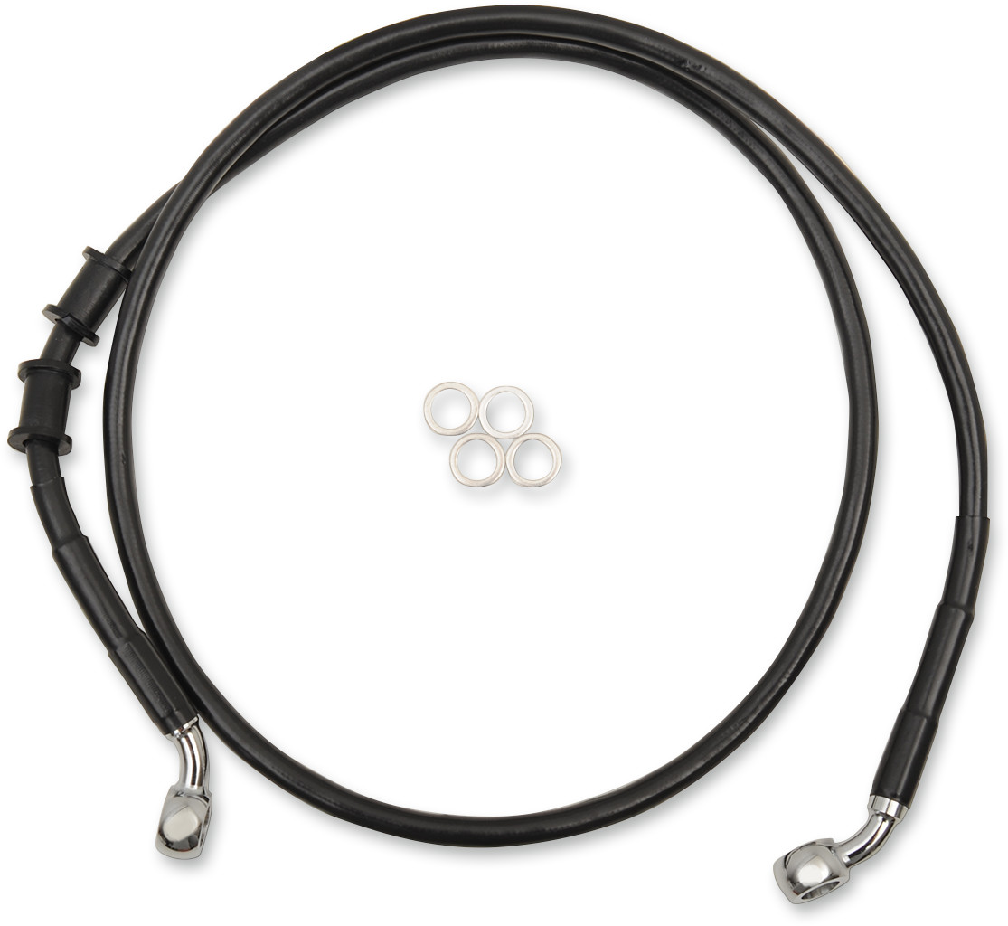 Drag specialties Brake Line - Front - +4" - Black - XL 2014-2019 Harley Davidson XL1200C Sportster 1200 Custom / 2014-2017 Harley Davidson 1200 XLCP