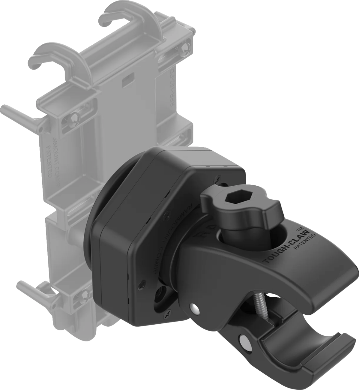 Ram mounts Tough-Claw™ Small Clamp Base with Vibe-Safe™ Adapter - 5/8"-1-1/2"