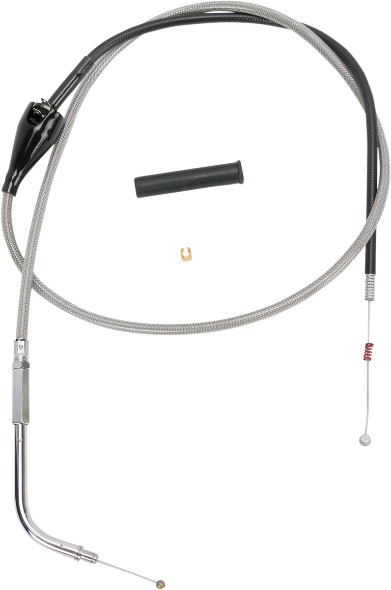 Drag specialties Stainless Braided Idle Cable - 44" Harley Davidson