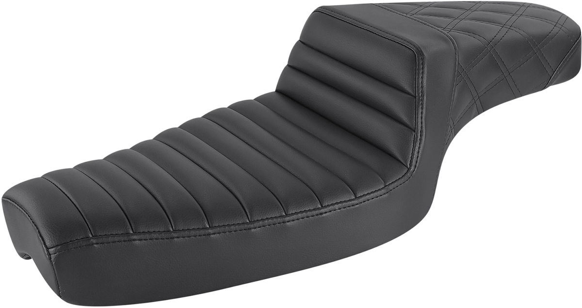 SADDLEMEN Step-Up Seat — Front Tuck-n-Roll/Rear Lattice Stitch