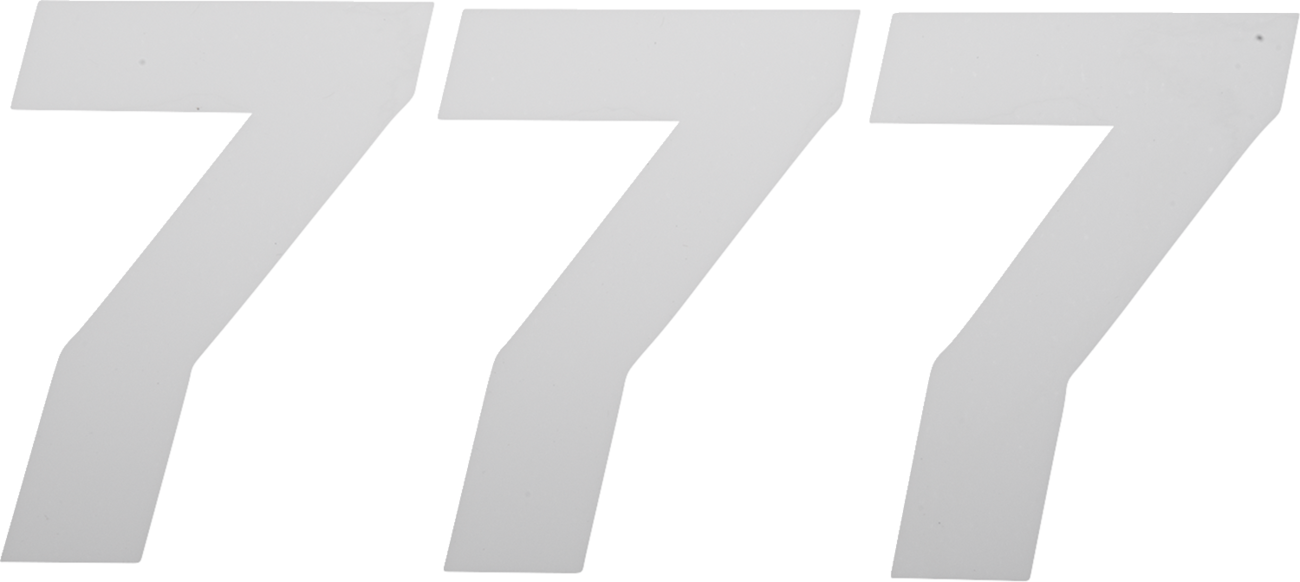 D'cor visuals Race Number Plate - #7 - White - 4"