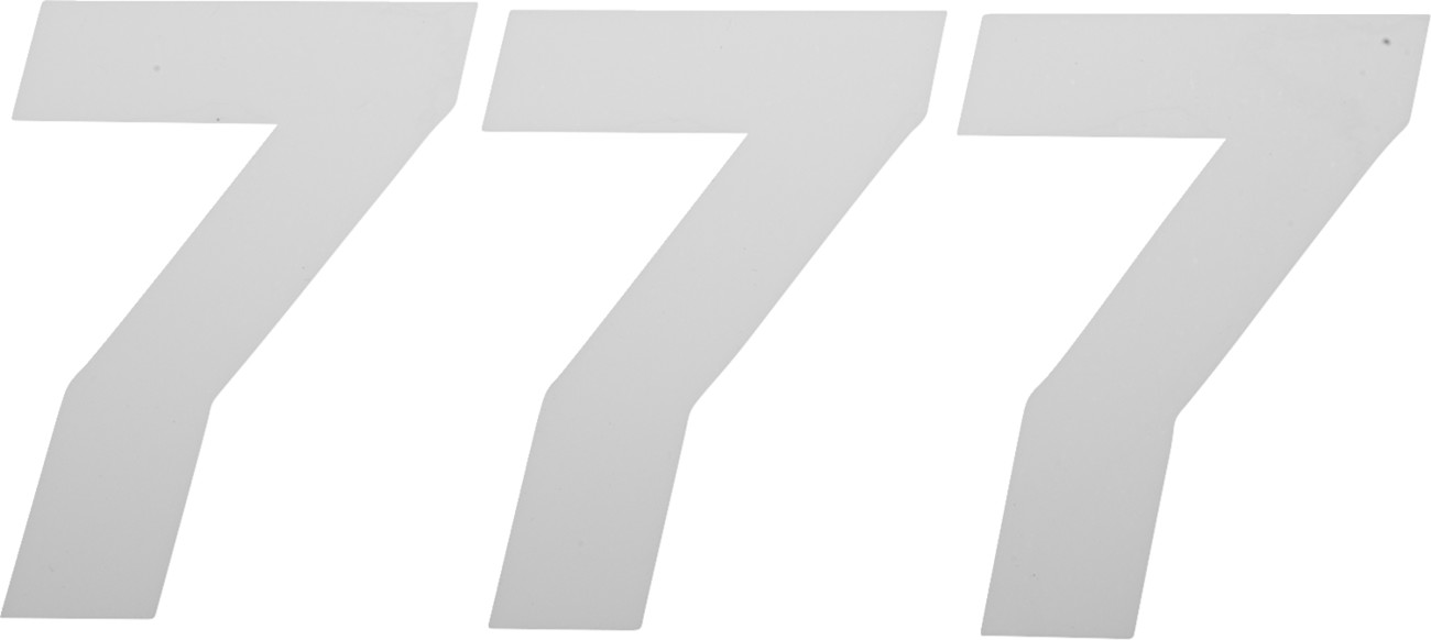 D'cor visuals Race Number Plate - #7 - White - 4"